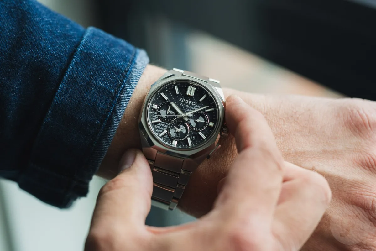 Seiko Astron GPS Solar Dual-Time titanium bracelet with Easy Adjust system