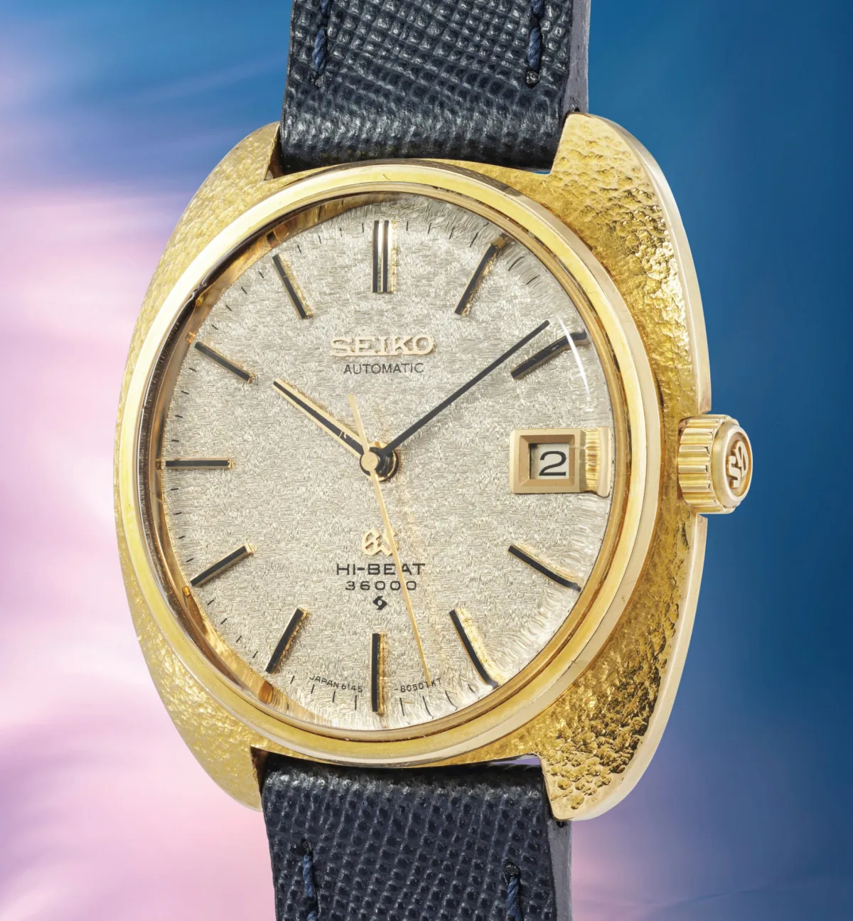Grand Seiko Ref. 6145-8030 61GS with hand-hammered case