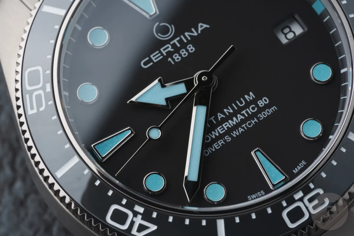 Certina DS Action Diver 38mm Titanium showing bezel details
