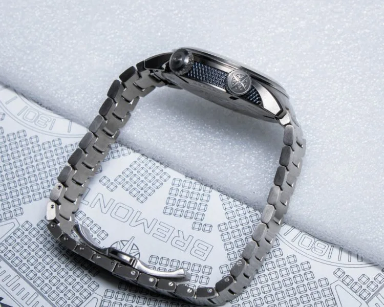Titanium caseback of Bremont Altitude MB Meteor