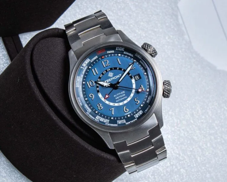 Bremont MB Meteor dial with city names