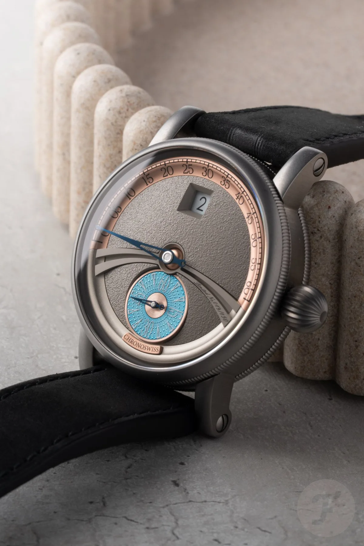 Chronoswiss Delphis Art Deco dial detail