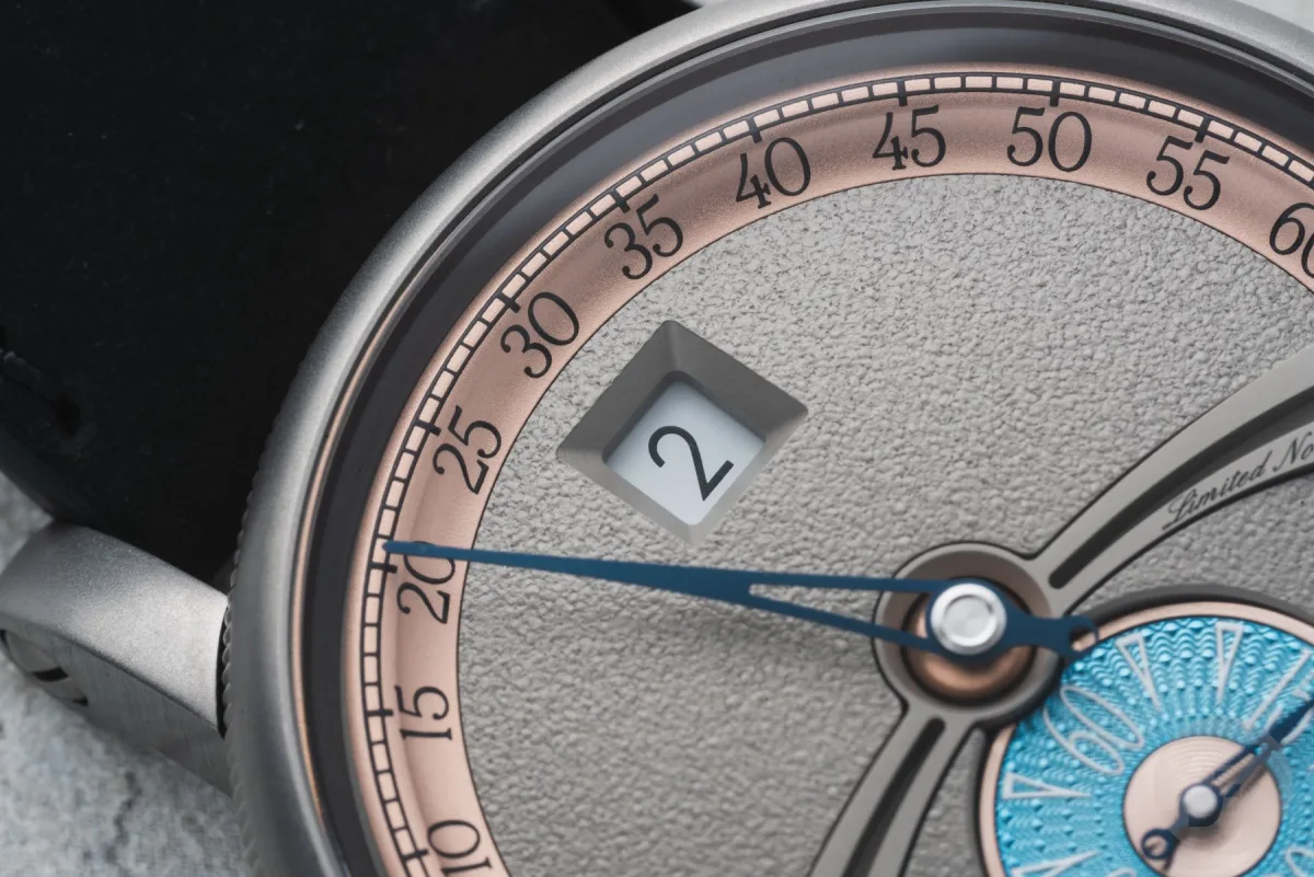 Close-up of the Chronoswiss Delphis Art Deco's intricate dial
