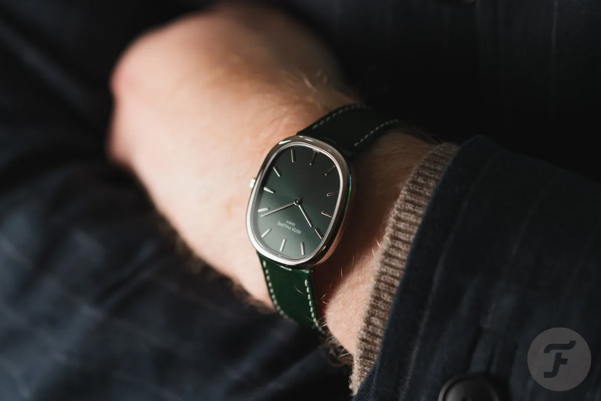 Elegant wrist shot of Golden Ellipse showcasing thin profile