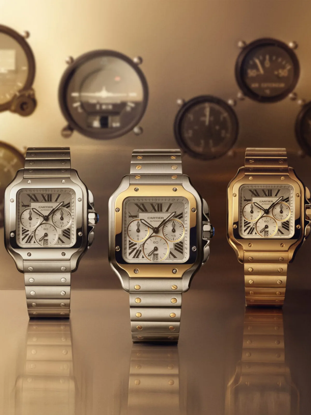 Cartier Santos de Cartier LM format case dimensions