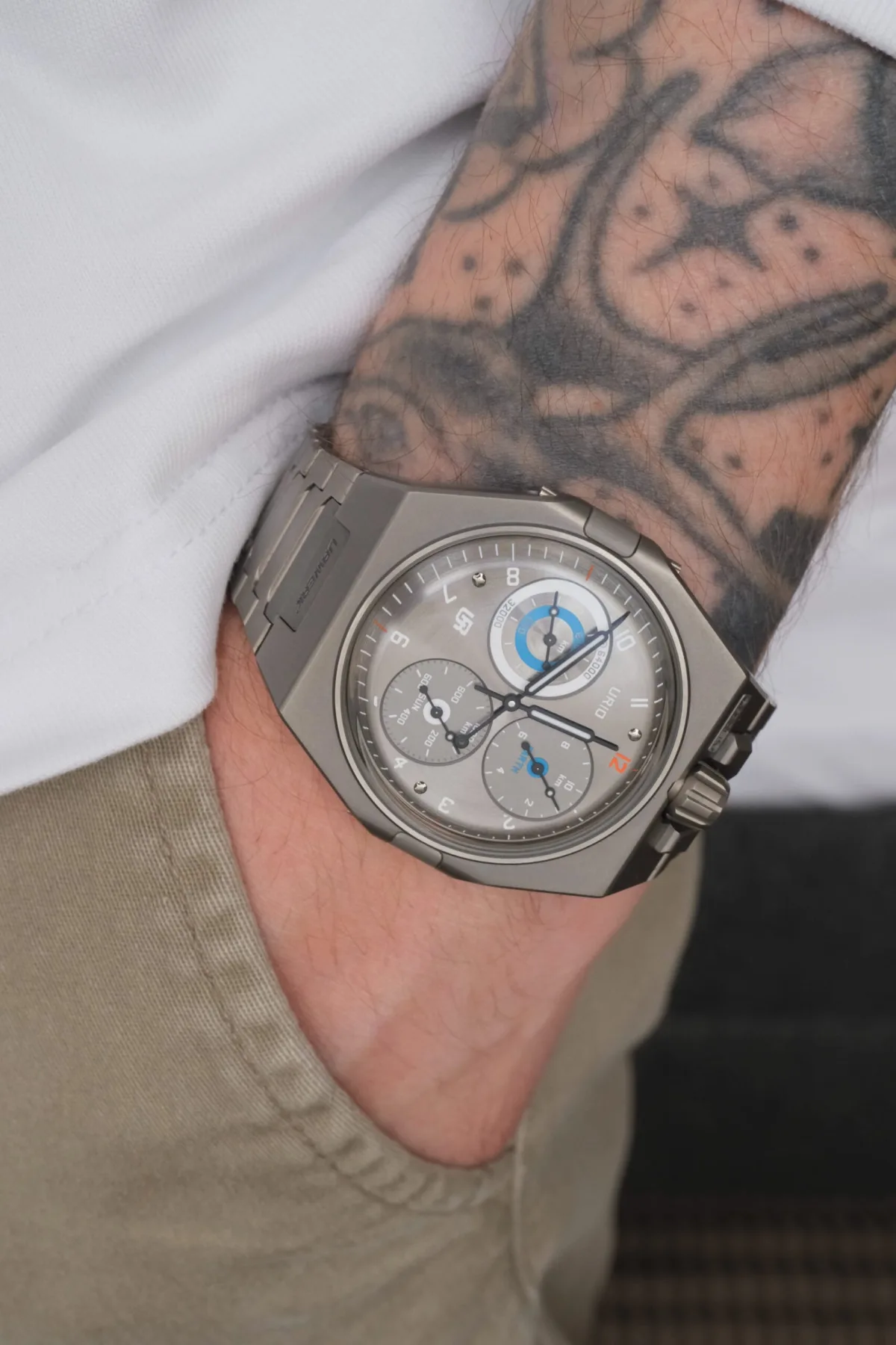 Close-up of Urwerk UR-10 Spacemeter dial