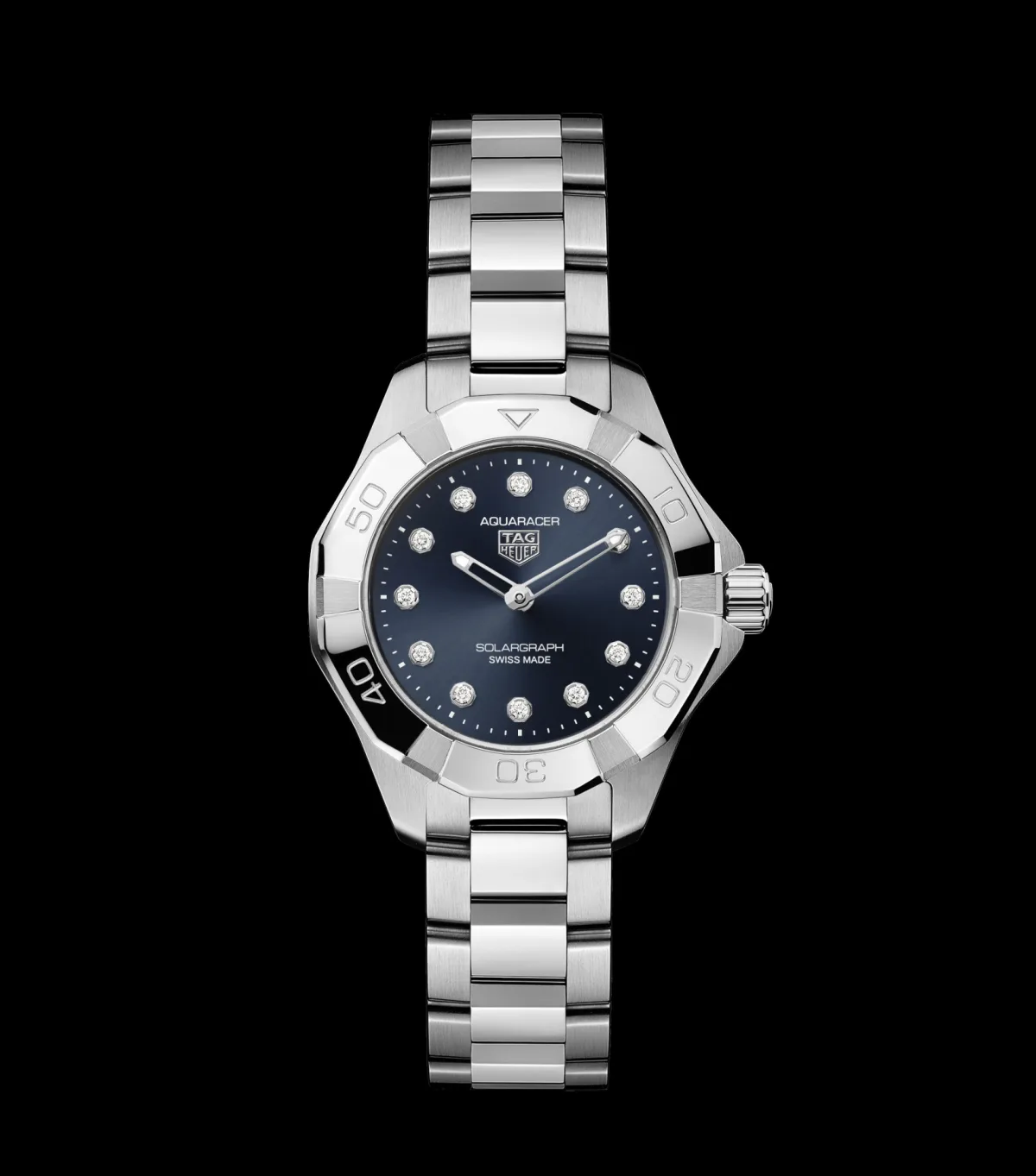 TAG Heuer Aquaracer Professional 100 Solargraph white mother-of-pearl dial
