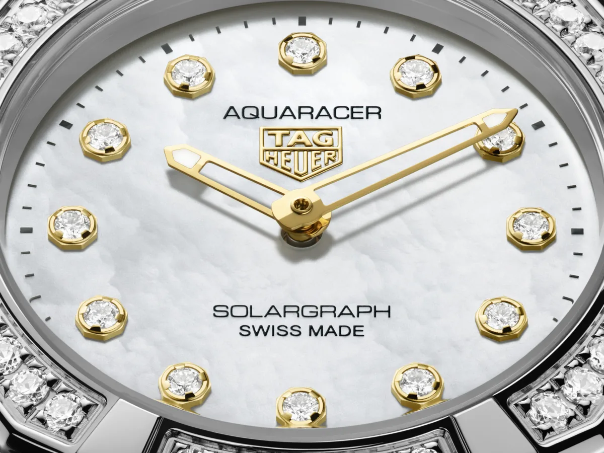 Close-up of TAG Heuer Aquaracer details