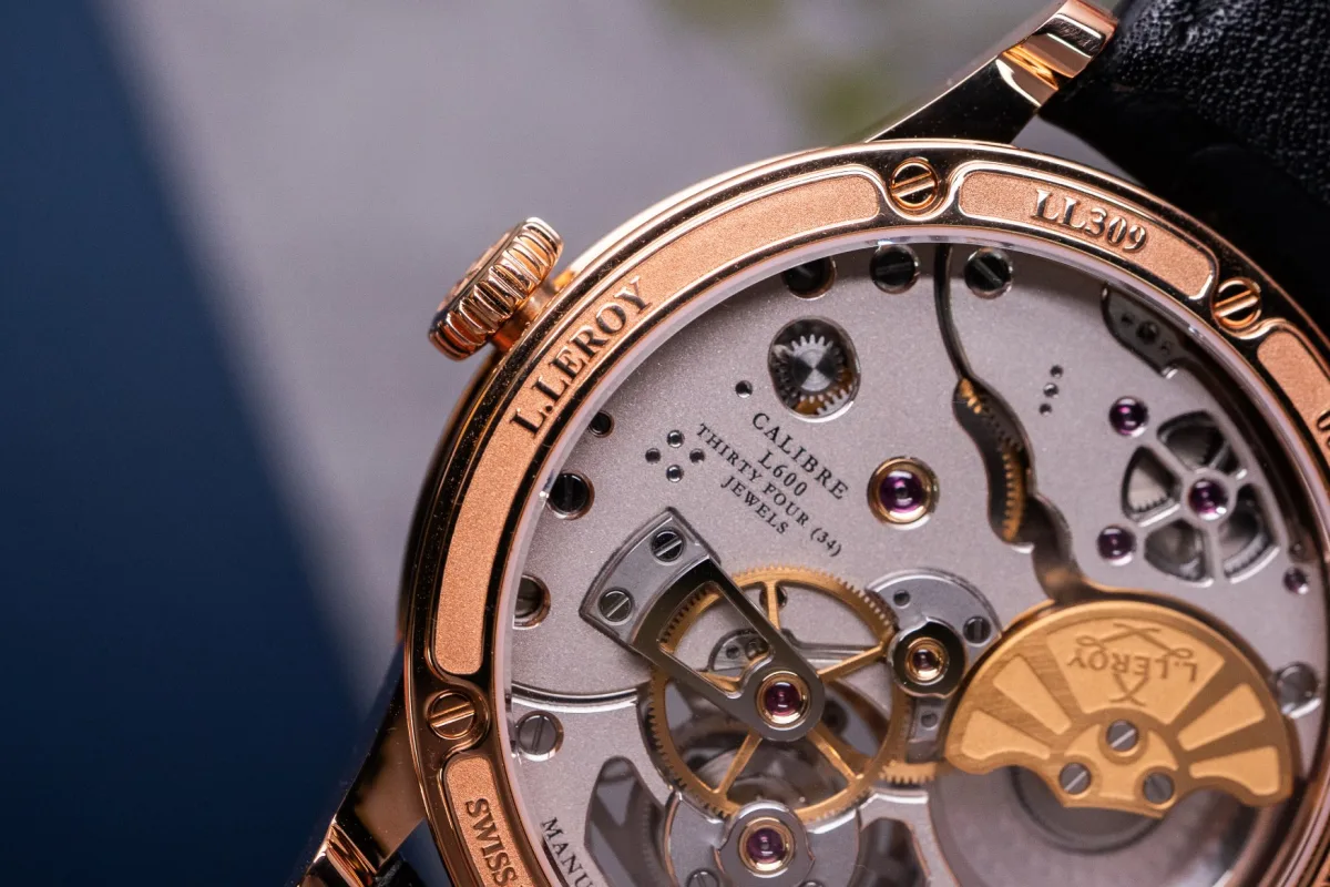 Flying tourbillon detail in L. Leroy Osmior Elyor