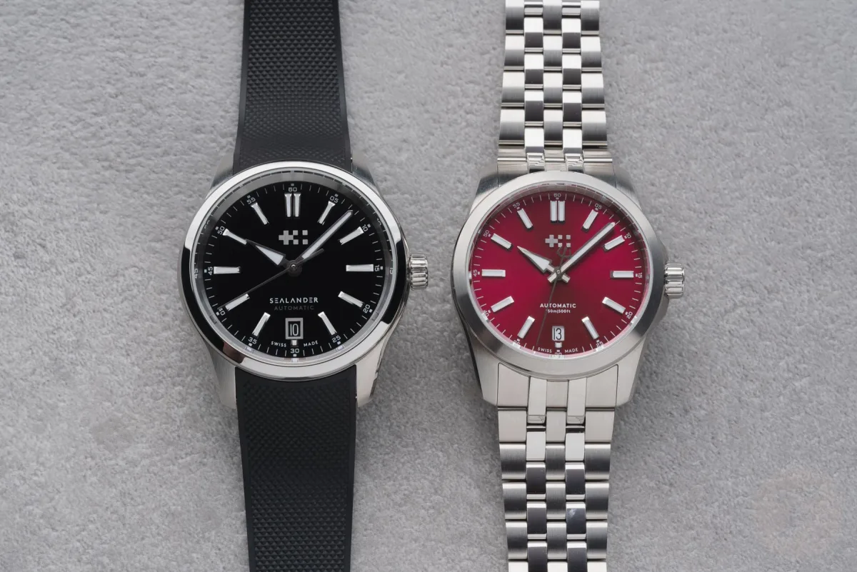 Close-up of Christopher Ward C63 Sealander Automatic models.