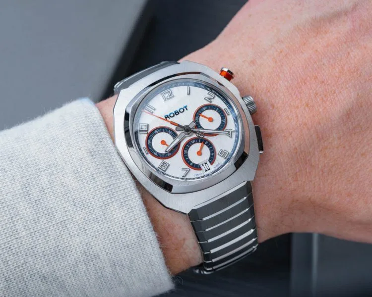 Robot Robotic One watch on a wrist showcasing its size
