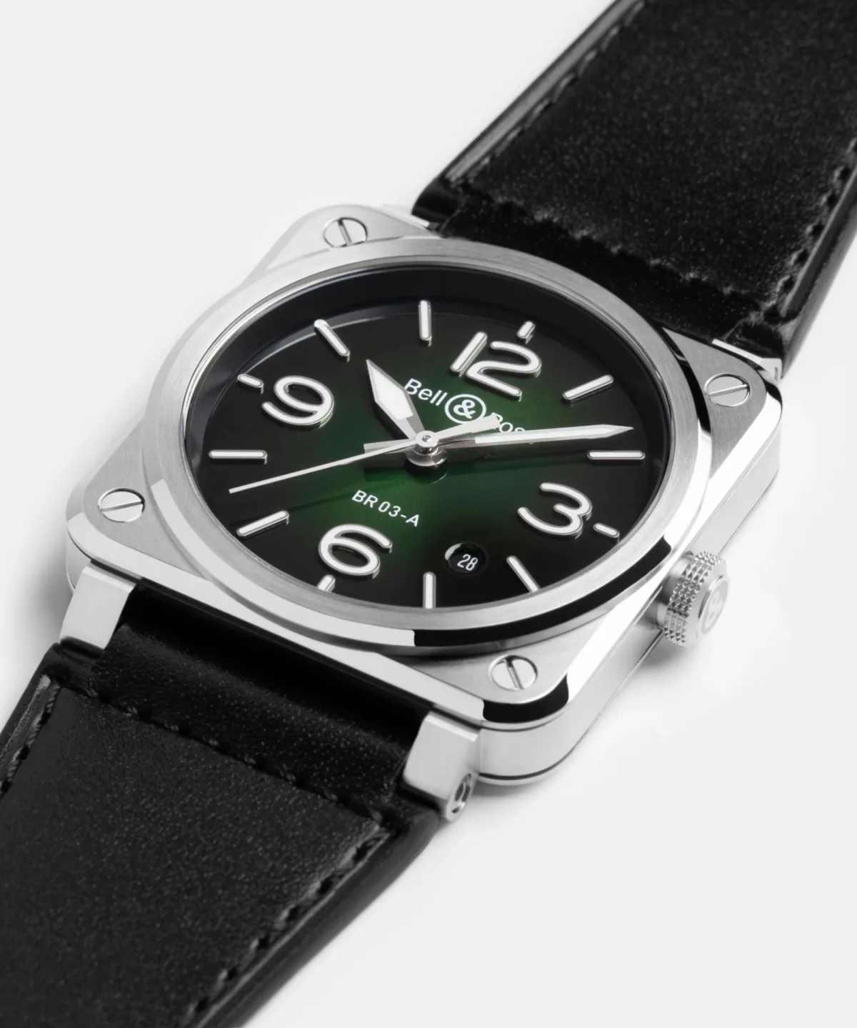 Green dial of Bell & Ross BR-03 Green Steel