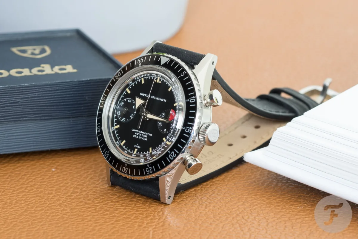 Nivada Grenchen Chronomaster Broad Arrow with rotating bezel