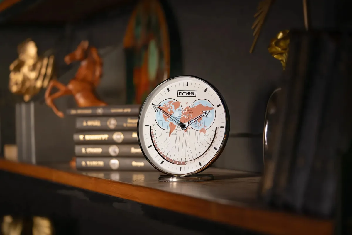 Konstantin Chaykin 'Traveller' desk clock with world time function