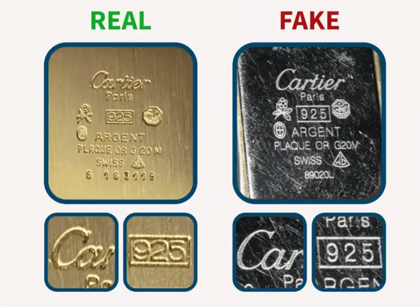Engraving on Cartier watch case back
