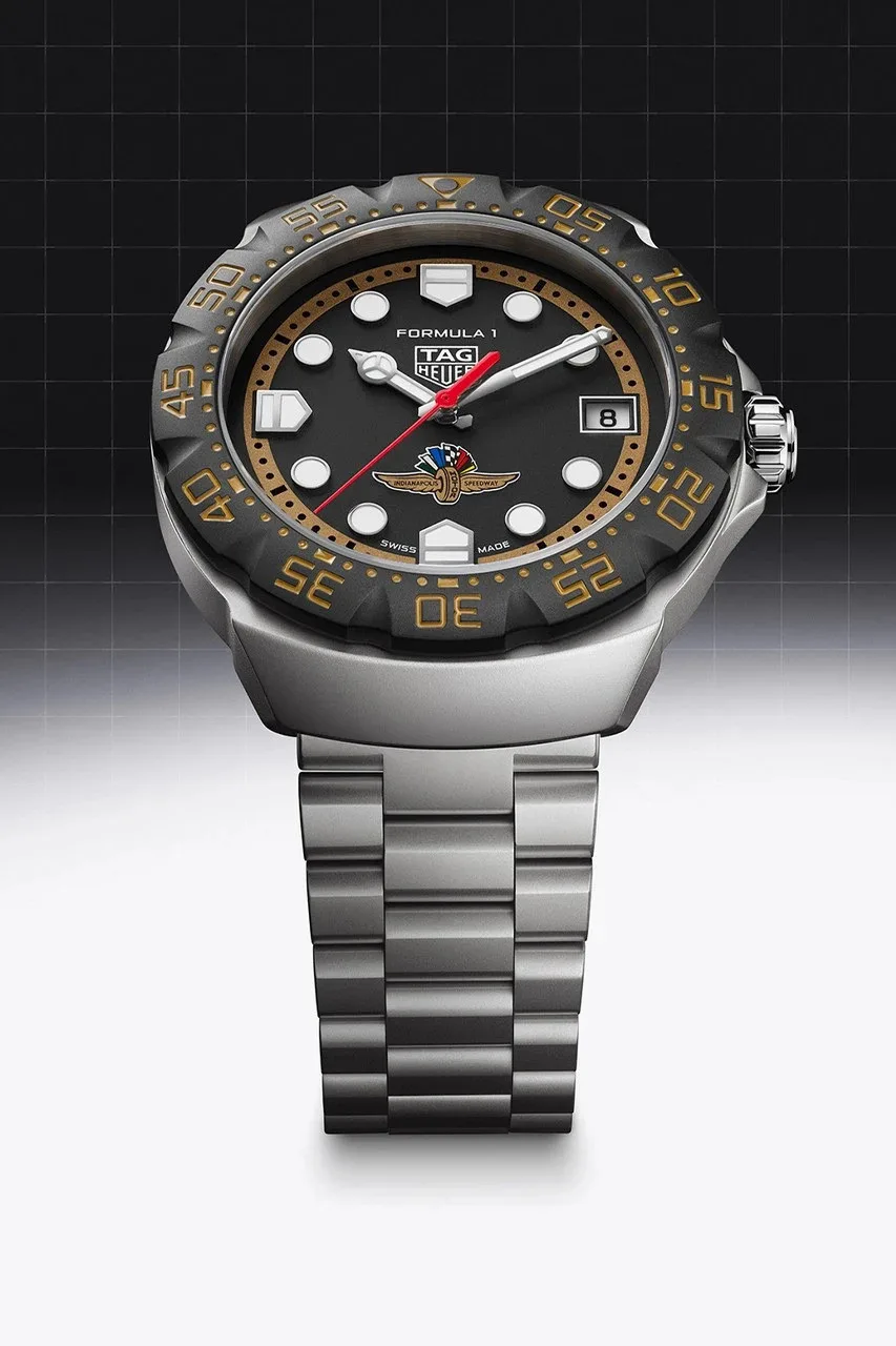 Close-up of TAG Heuer Formula 1 Indy 500 watch face