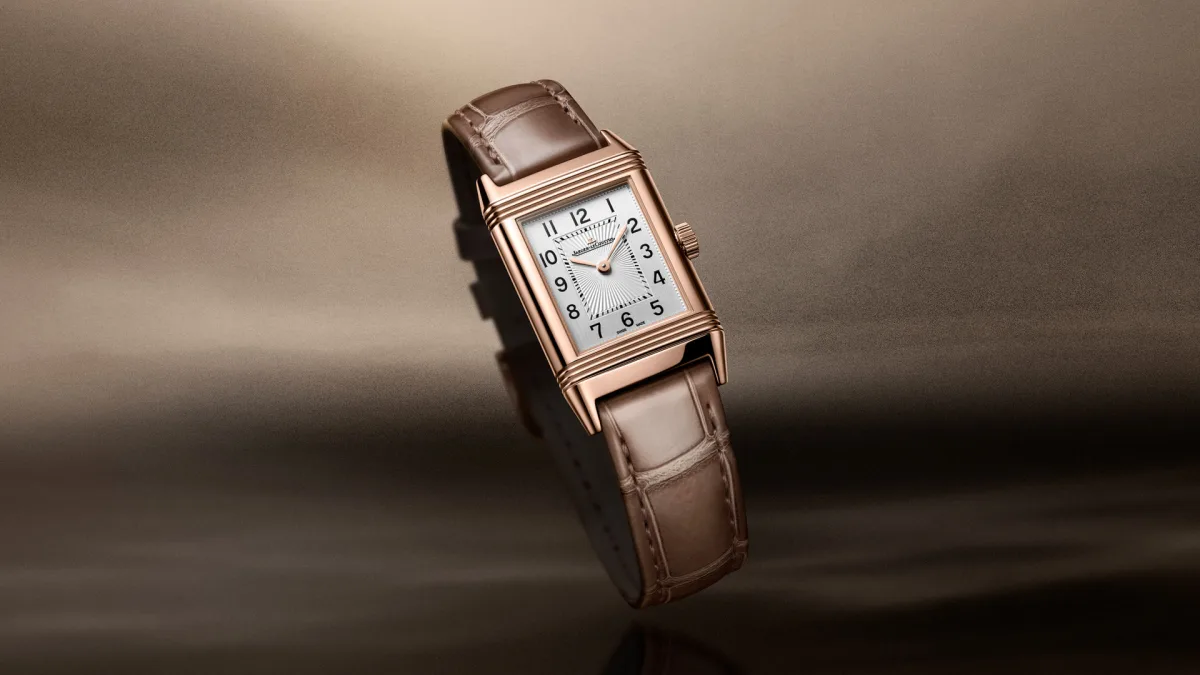 Reverso Classic Small Monoface in steel and pink gold
