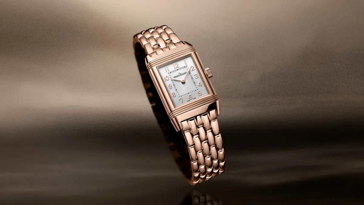 Reverso Classic Small Duetto in steel and pink gold