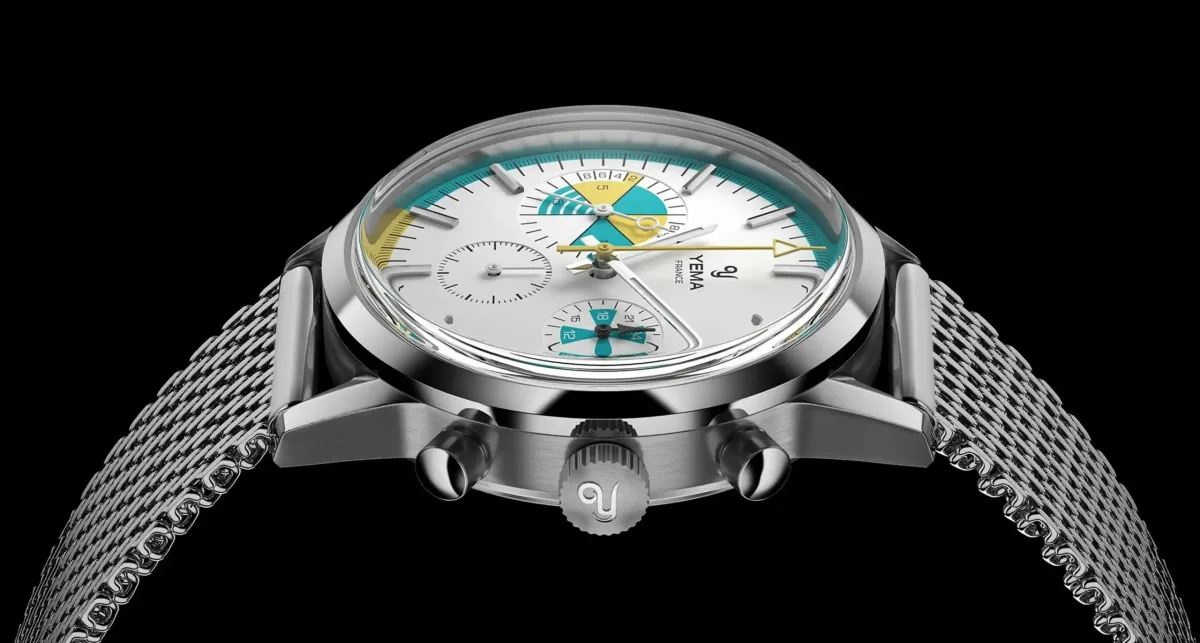 Yema Yachtingraf Croisière Meca-Quartz watch with mesh bracelet