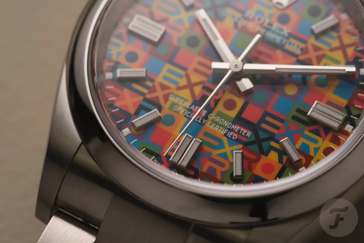 Close-up of Rolex Jubilee dial pattern