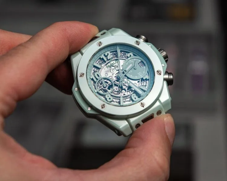 Hublot Big Bang UNICO Mint Green Ceramic Chronograph movement details