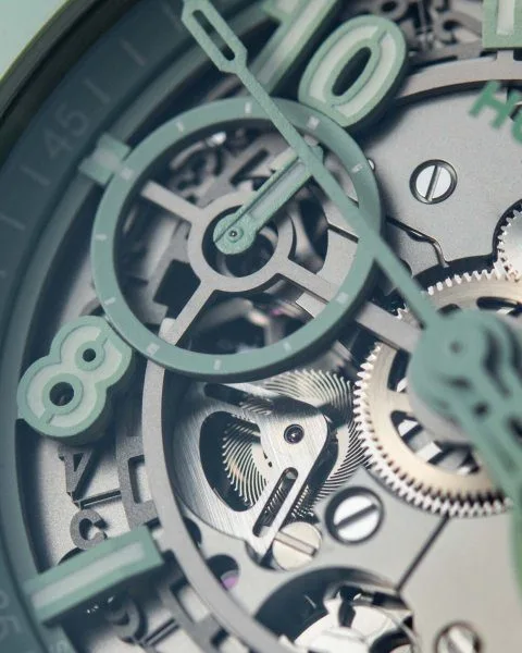 Hublot Big Bang UNICO Mint Green Ceramic Chronograph open dial