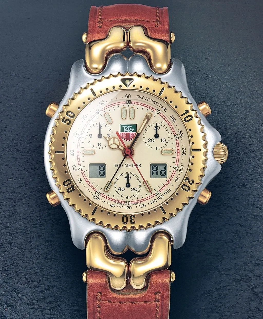 Ayrton Senna wearing TAG Heuer S/el watch