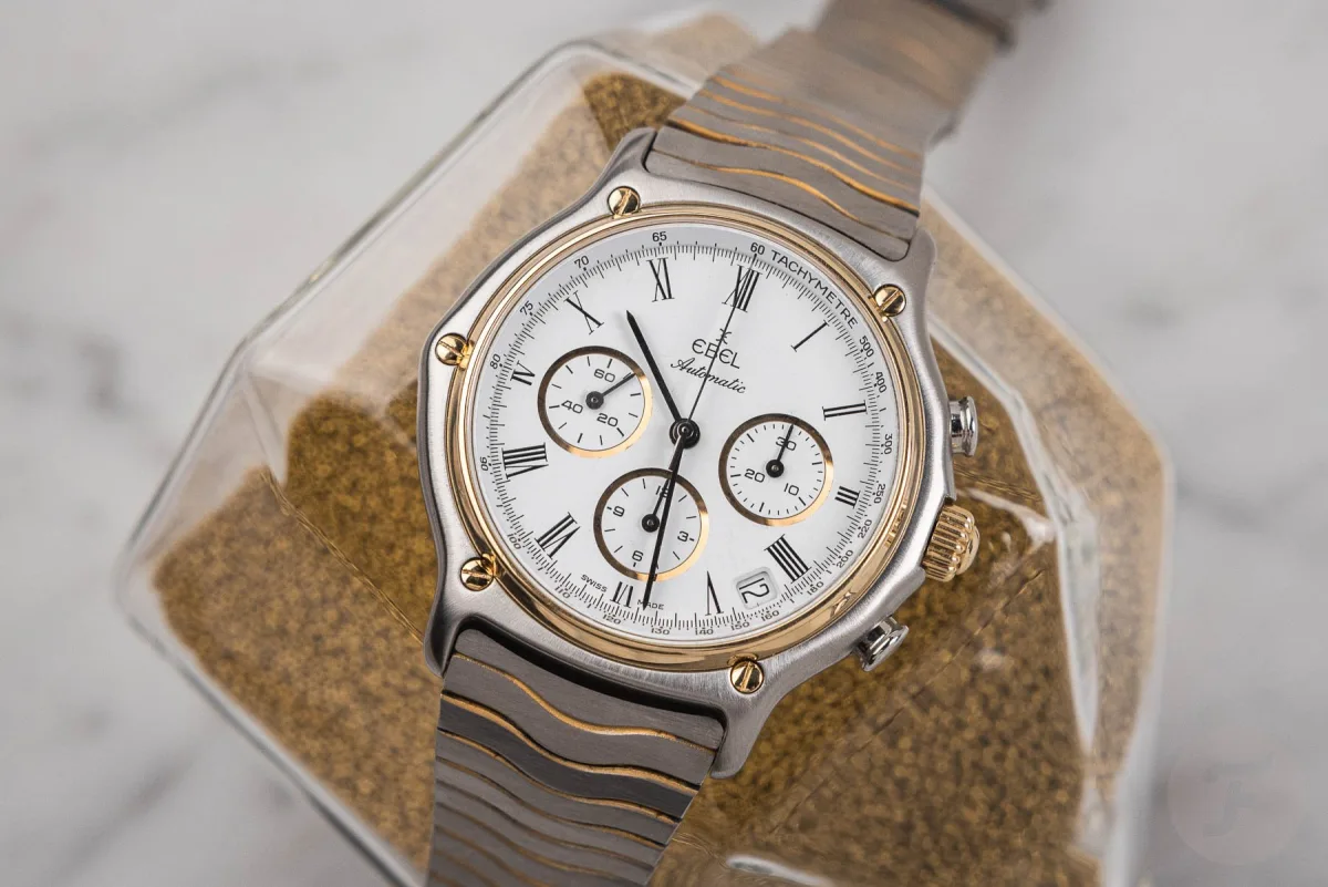Close-up of Ebel Sport Classic Chronograph dial