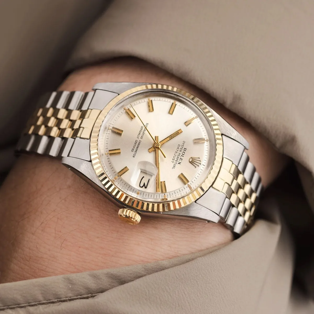 Steel Omega Constellation Manhattan with champagne dial