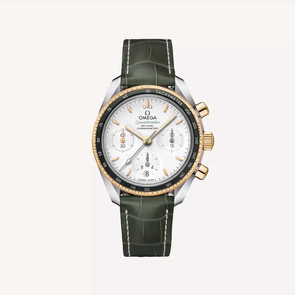 Omega Speedmaster 38 with yellow gold details