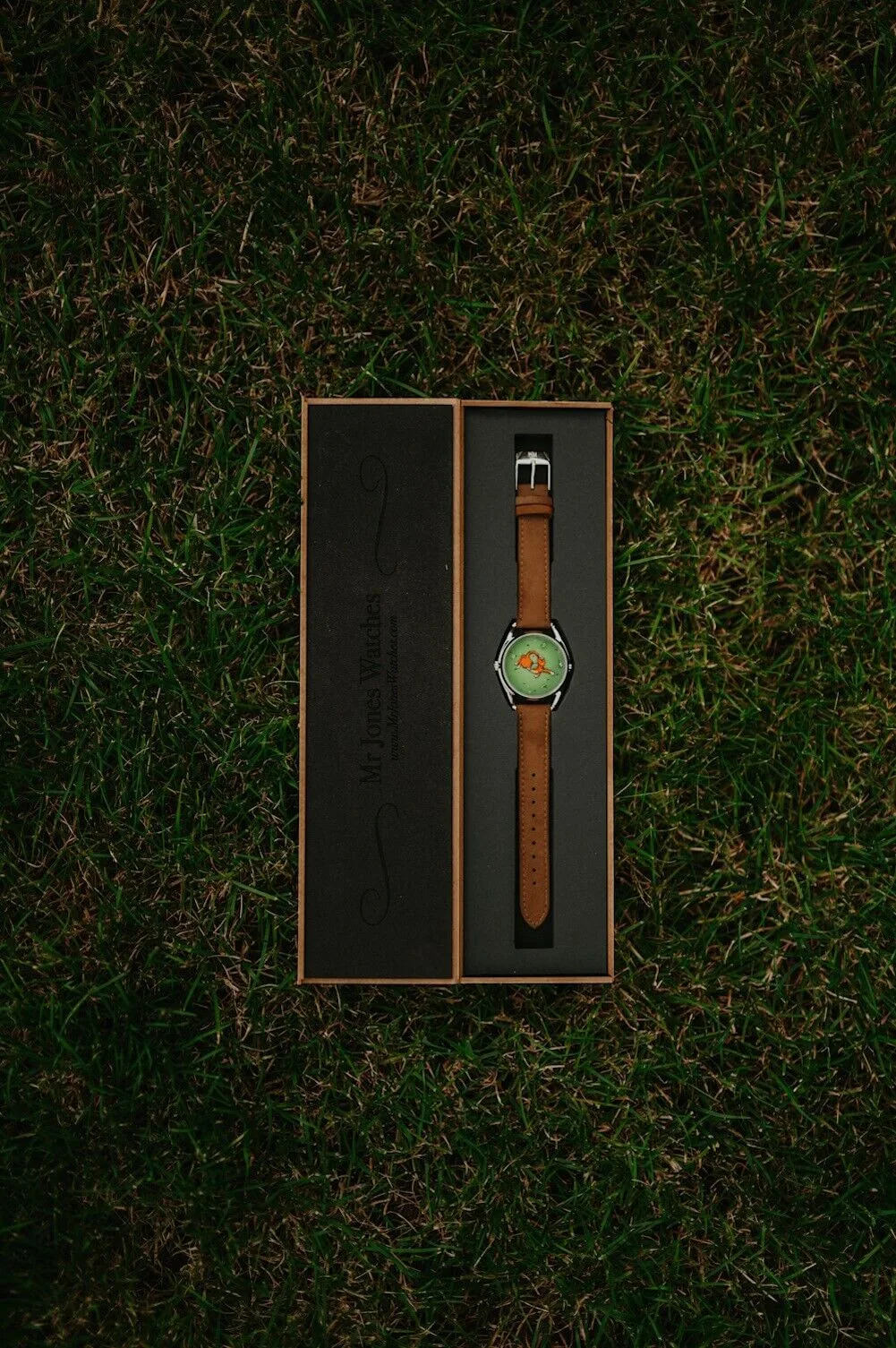Side view of Mr. Jones Mispoes! with textured nubuck strap