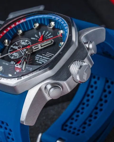 Close-up of the Vostok Europe watch case