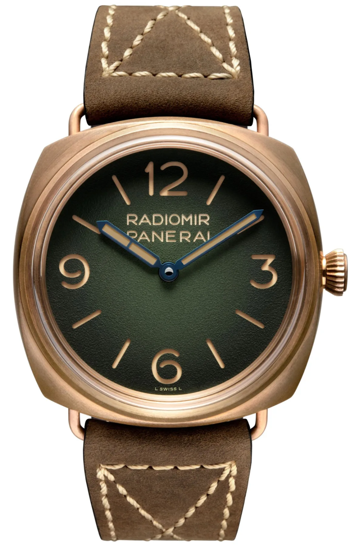 Green sandwich dial of Panerai Radiomir Bronzo