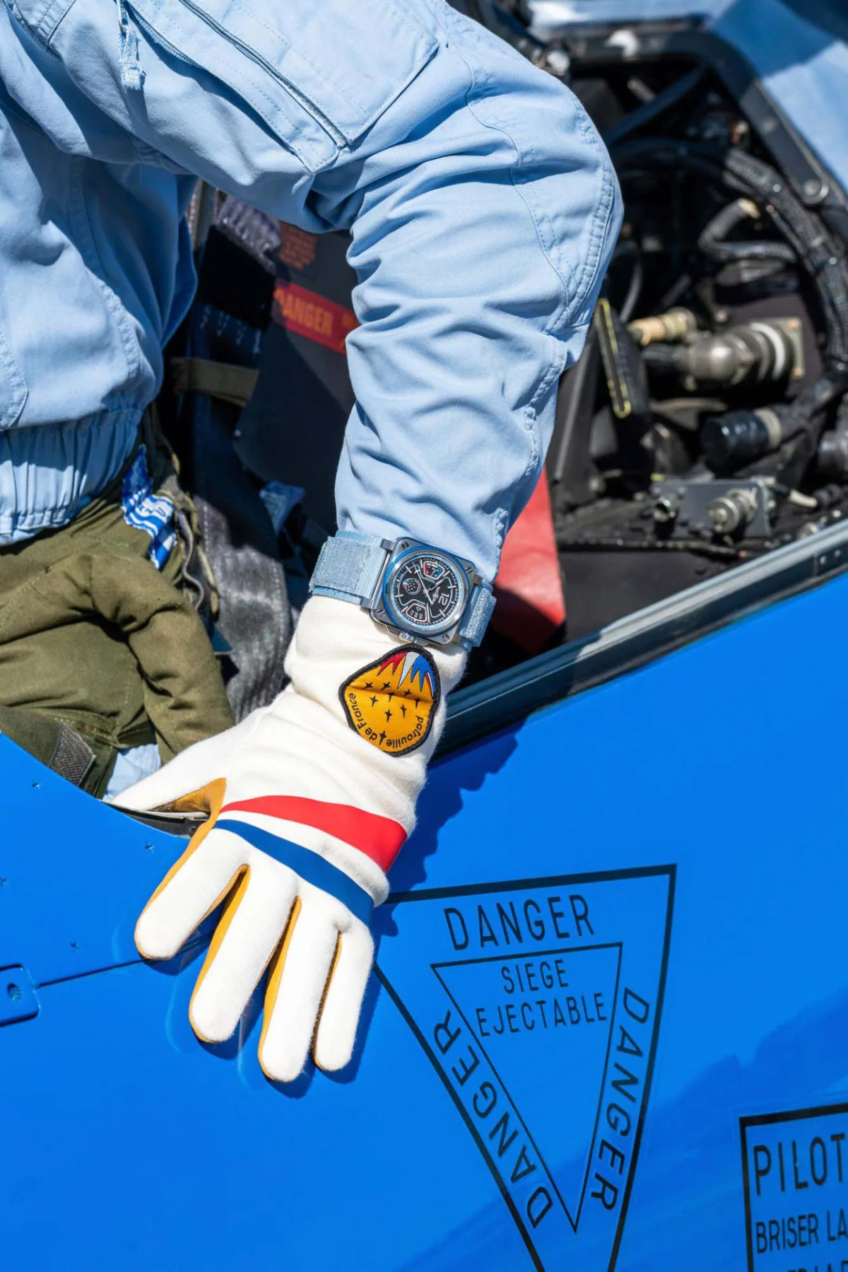 Close-up of power reserve indicator on Bell & Ross BR-X3