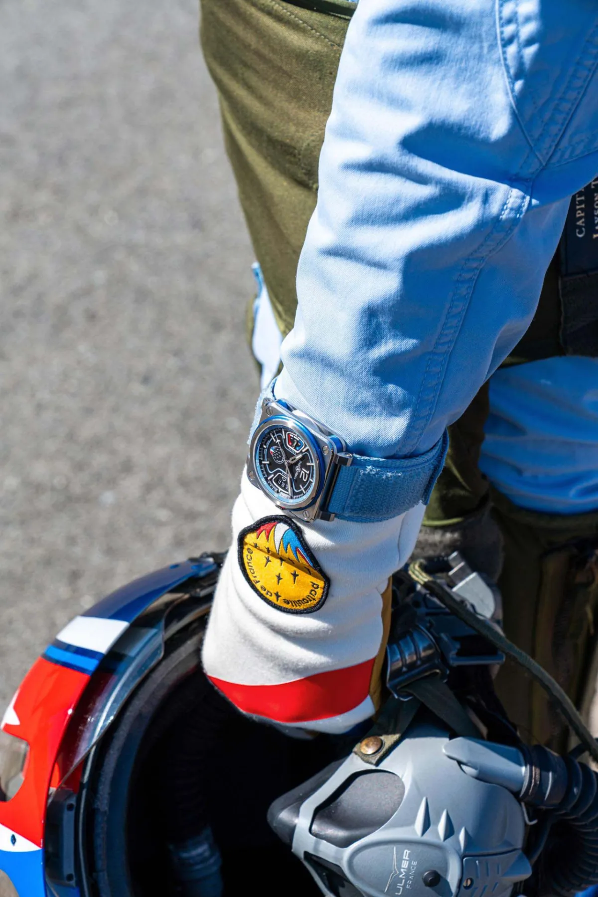 Emblem of Patrouille de France on Bell & Ross BR-X3