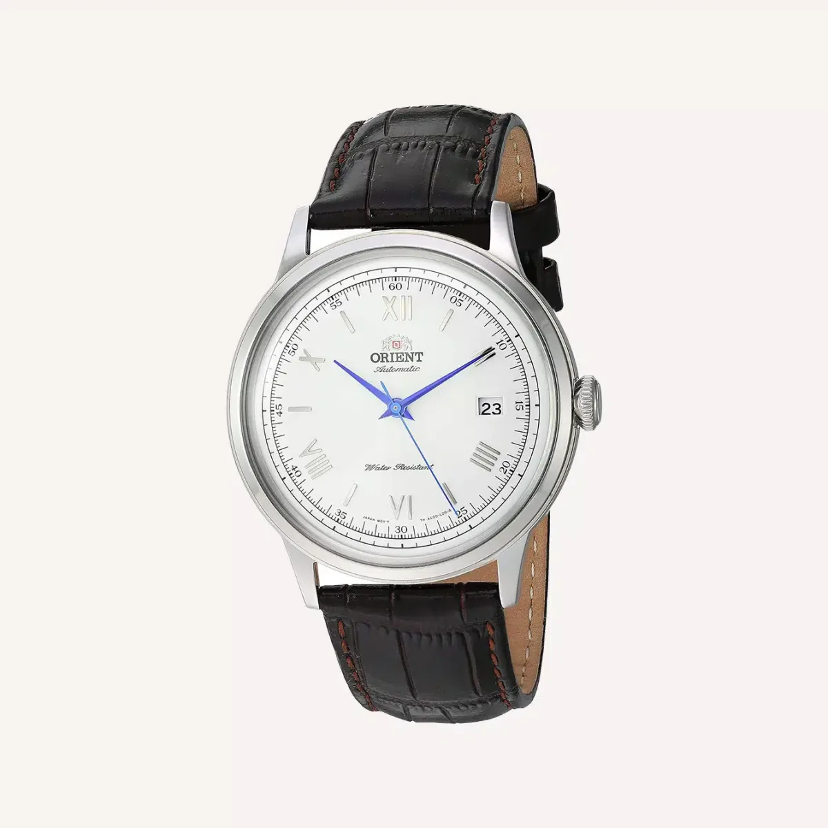 Orient Bambino watch with vintage design features