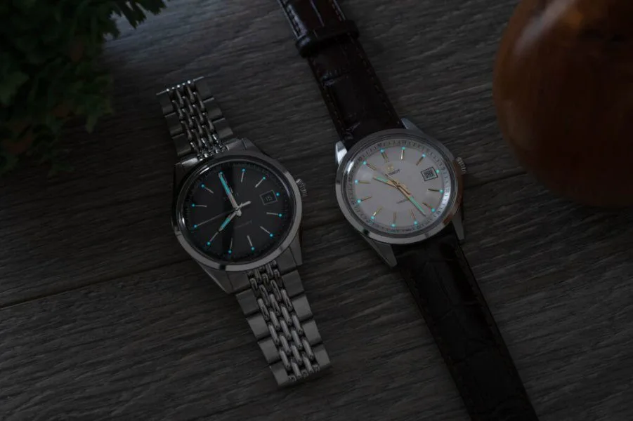Polished dauphine hands of Tissot Visodate