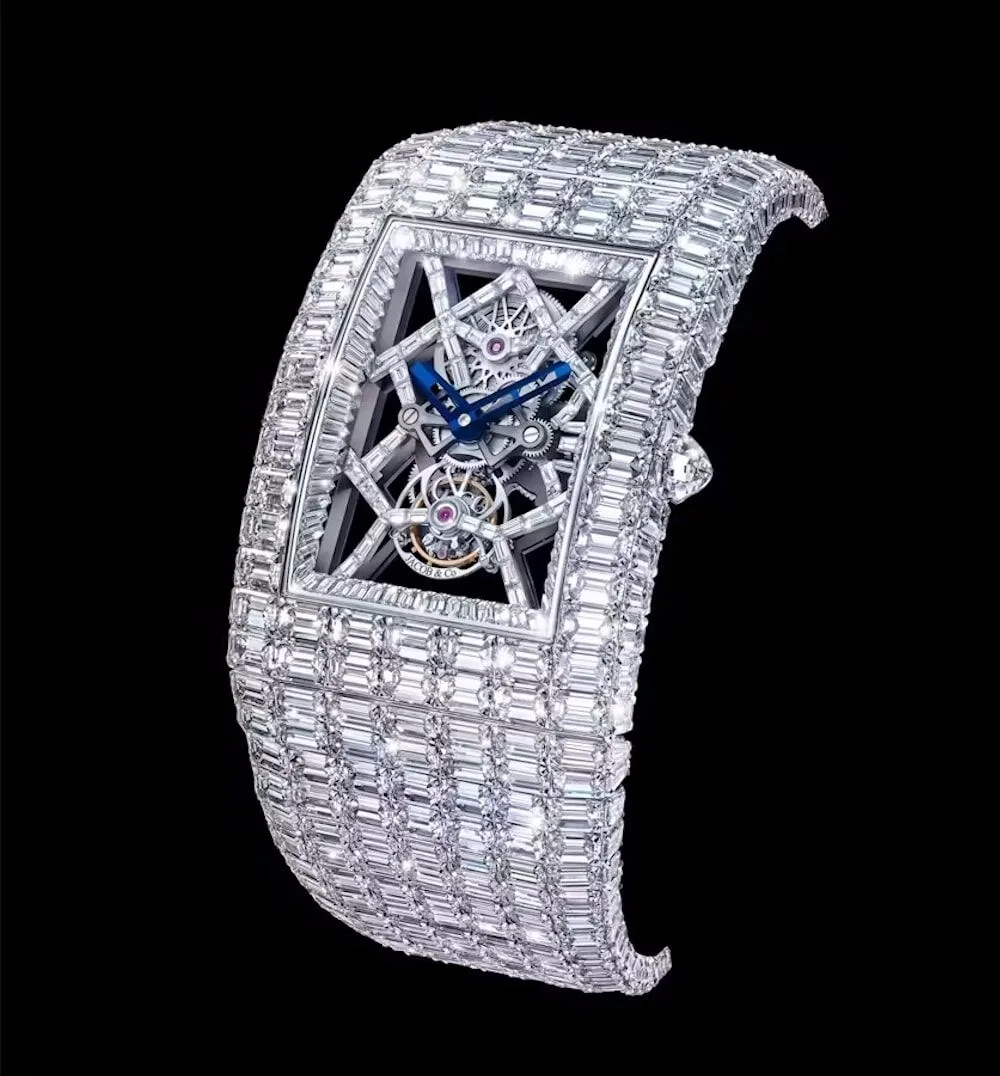 Jacob & Co Billionaire Ashoka watch adorned with emerald-cut diamonds