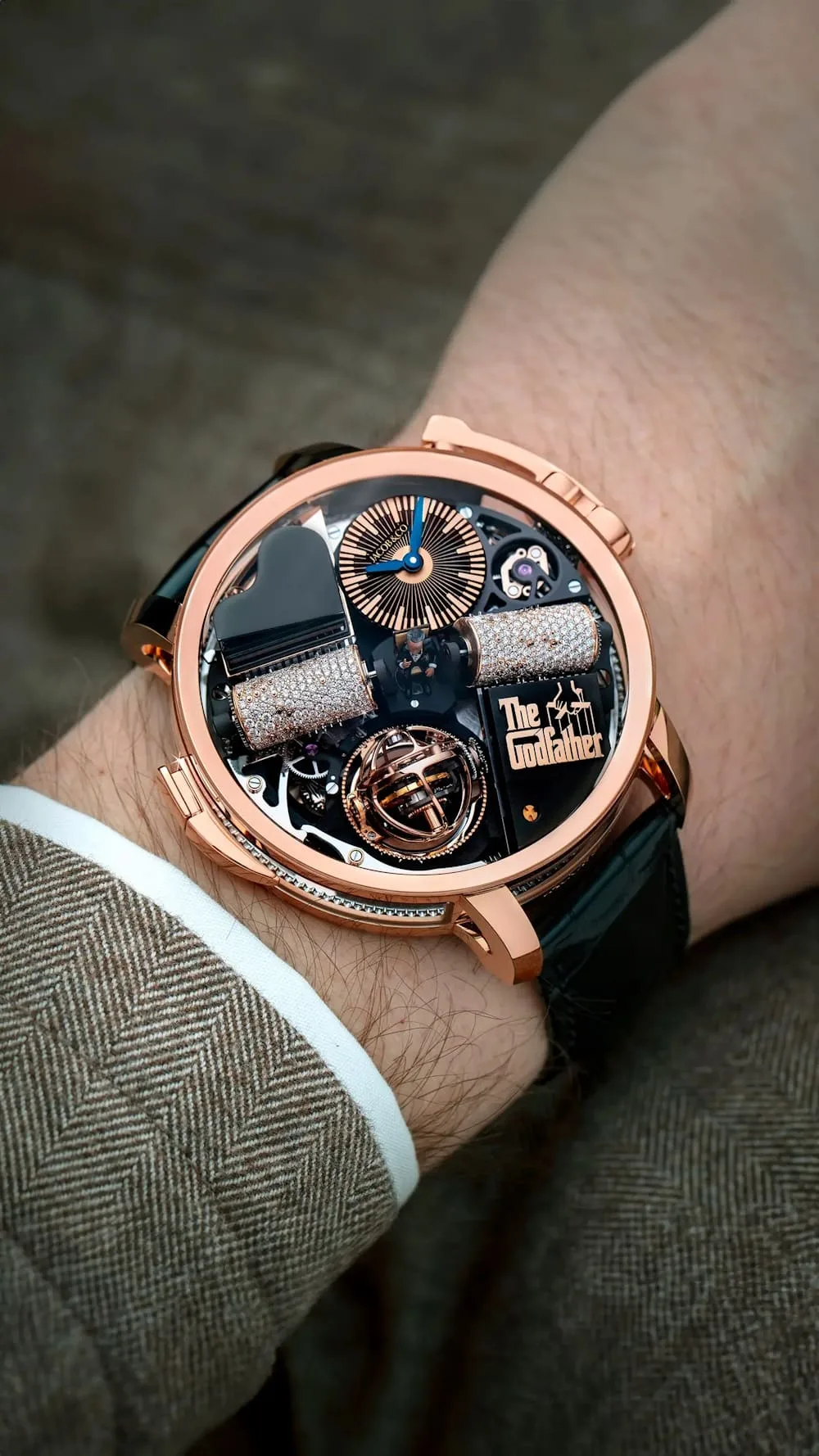 Jacob & Co Godfather watch featuring 'puppet' strings and piano handle