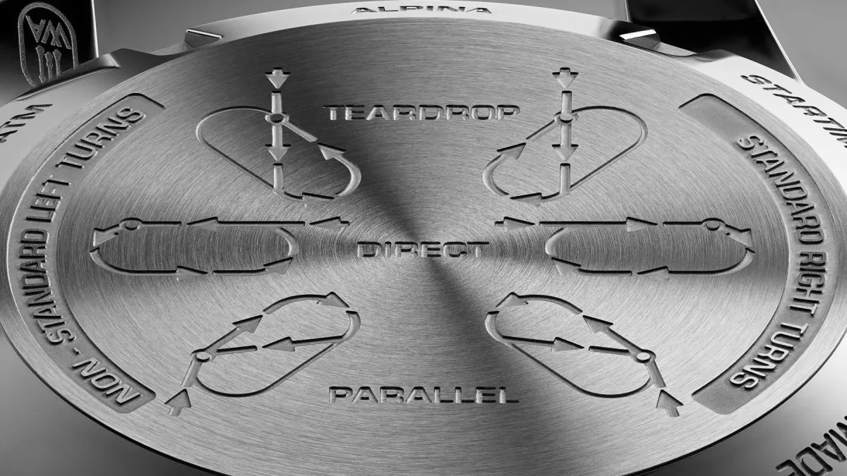 Pilot adjusting the bezel of the Alpina watch