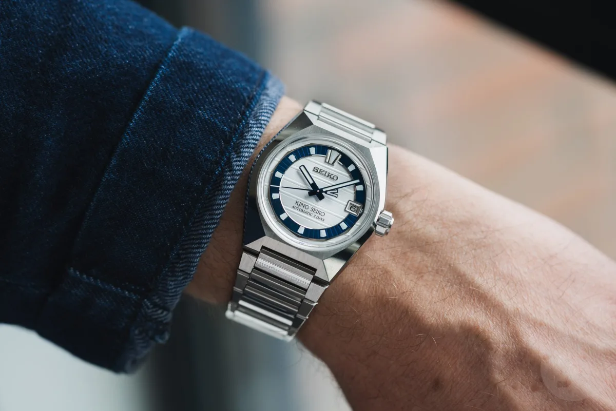 King Seiko Vanac HKF004 on wrist showing profile and design
