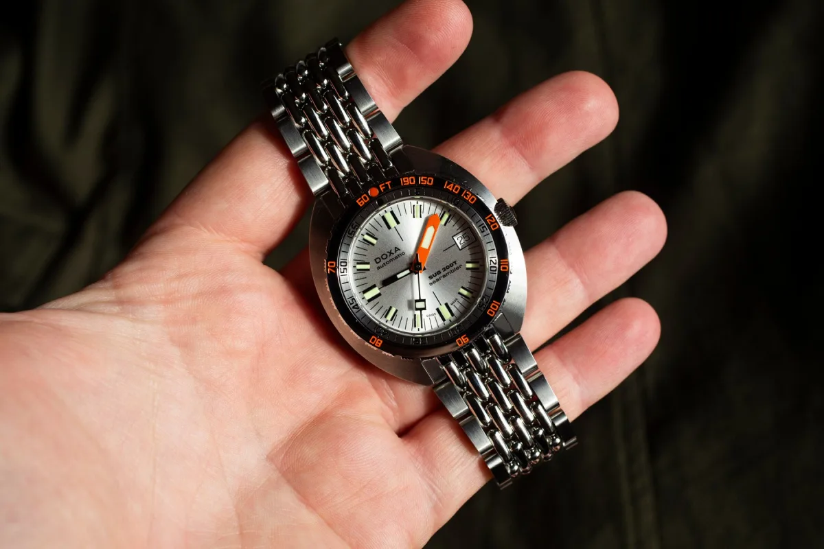 Doxa Sub 200T with cushion-shaped case