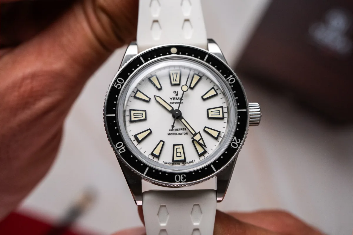Yema Skin Diver Slim Full Lume on a wrist
