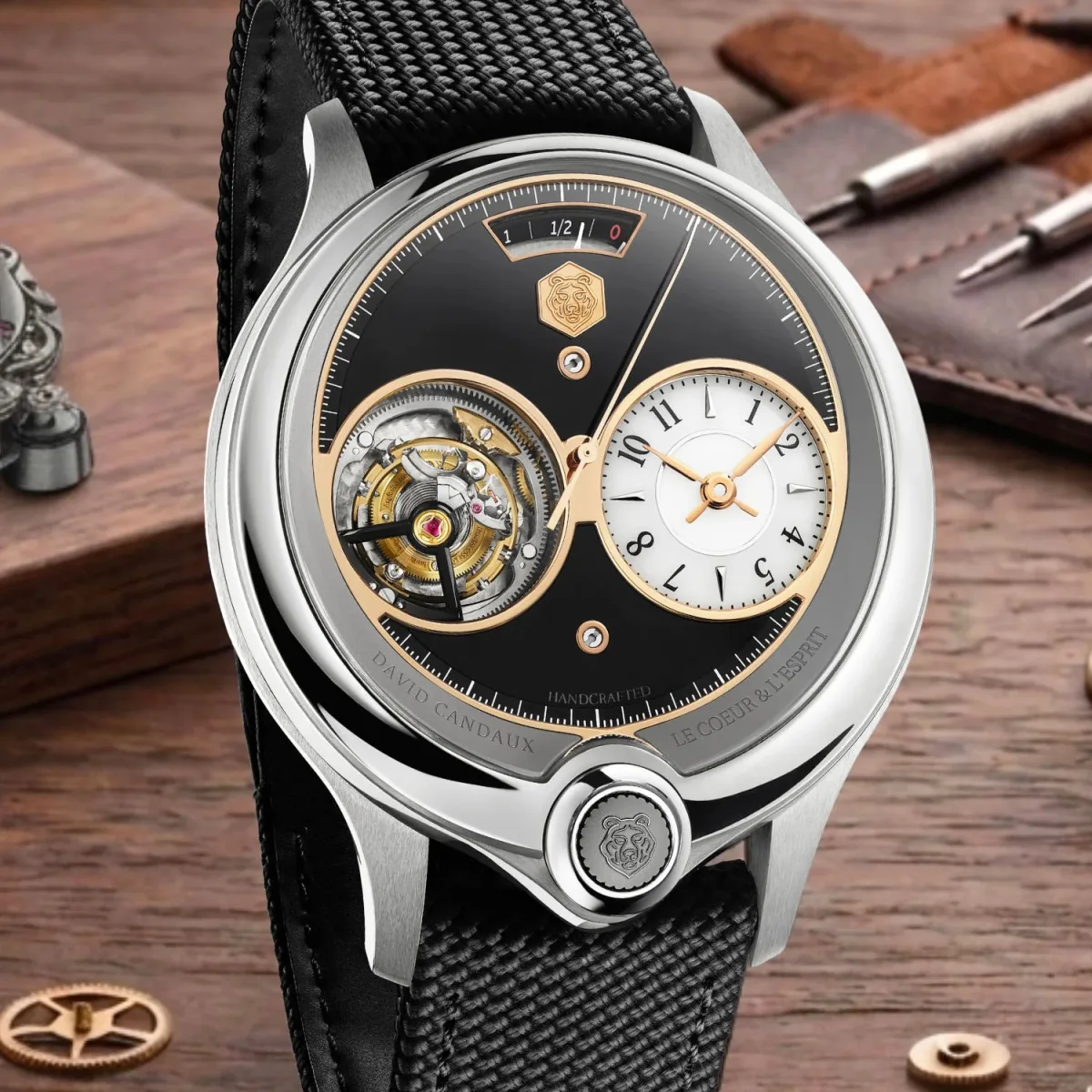 David Candaux DC1 Platinum Art of the Tourbillon with black onyx dial