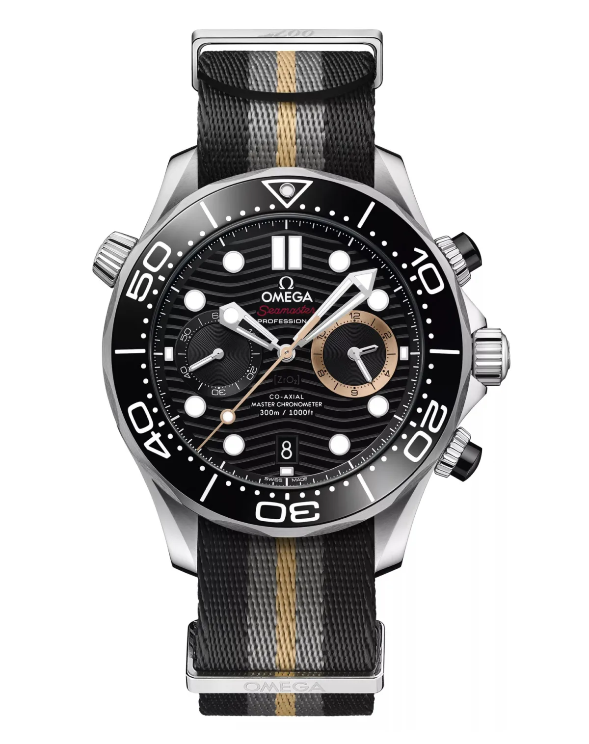 Chronograph hands and indices with Super-LumiNova