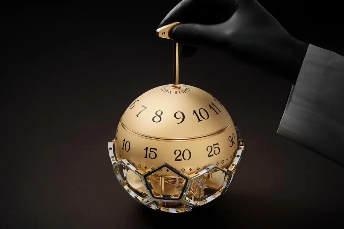 Louis Vuitton Unity Time Object with diamond-encrusted cylinders