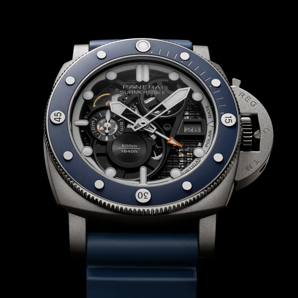 Panerai Submersible GMT PAM01495 blue ceramic bezel