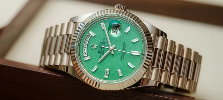 New Rolex Day-Date 40: Diamonds, Green Aventurine & Jubilee Gold
