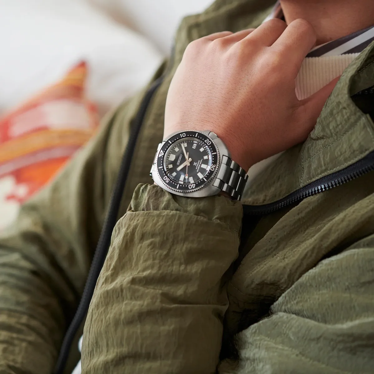 Seiko field watch in use