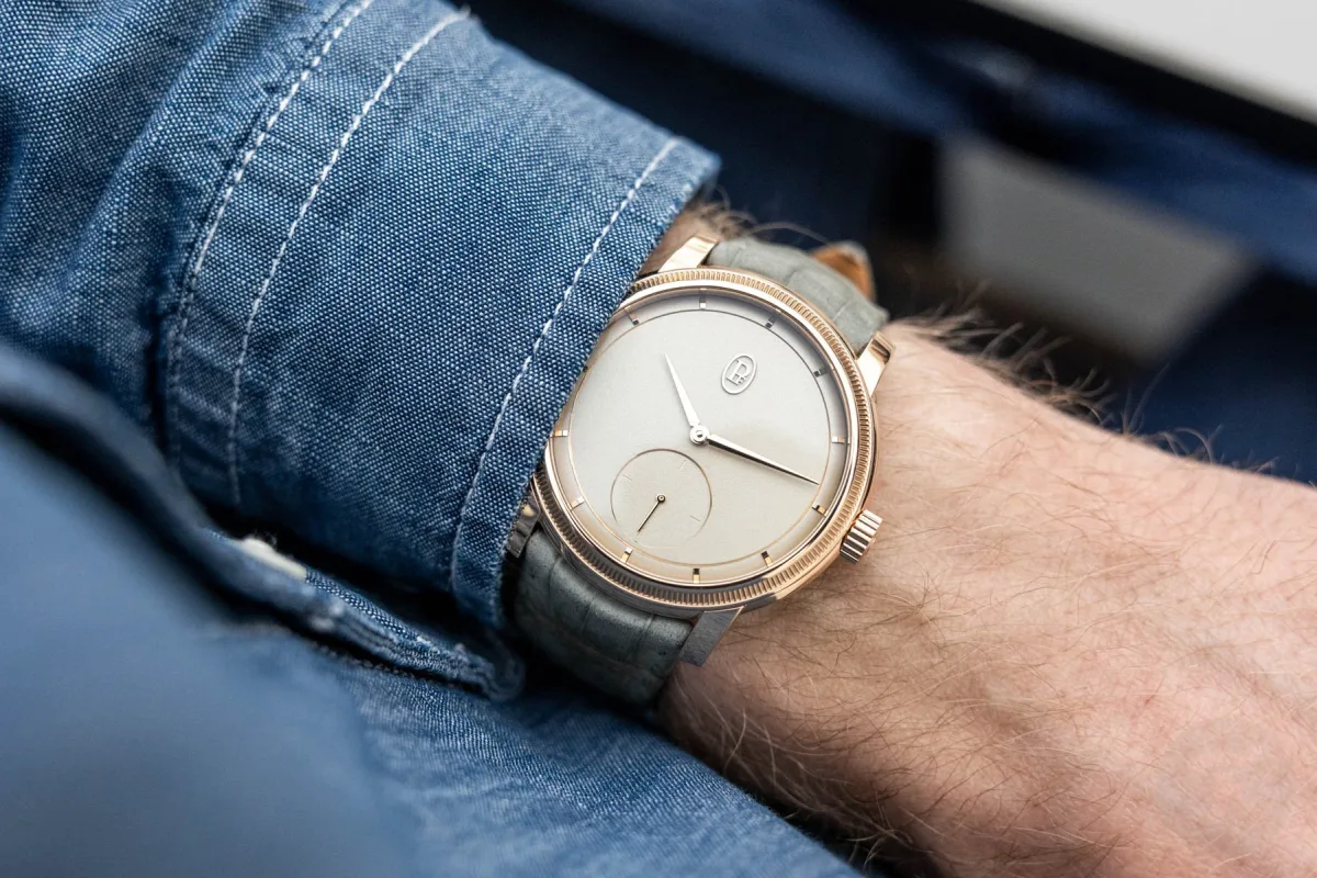 Close-up of Parmigiani Fleurier watch showcasing restraint